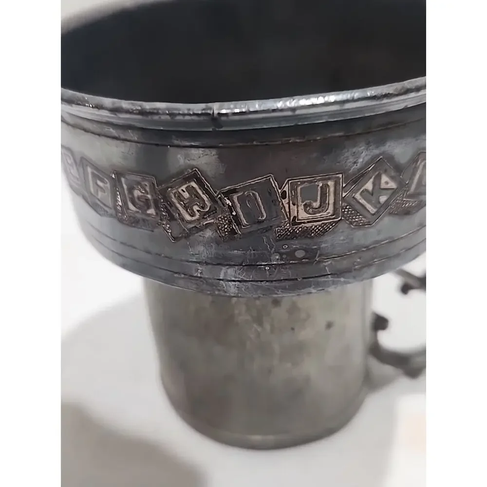 Vintage Forbes Silver Co Alphabet Baby Dish Engraved Design And Victor Sp CO Cup
